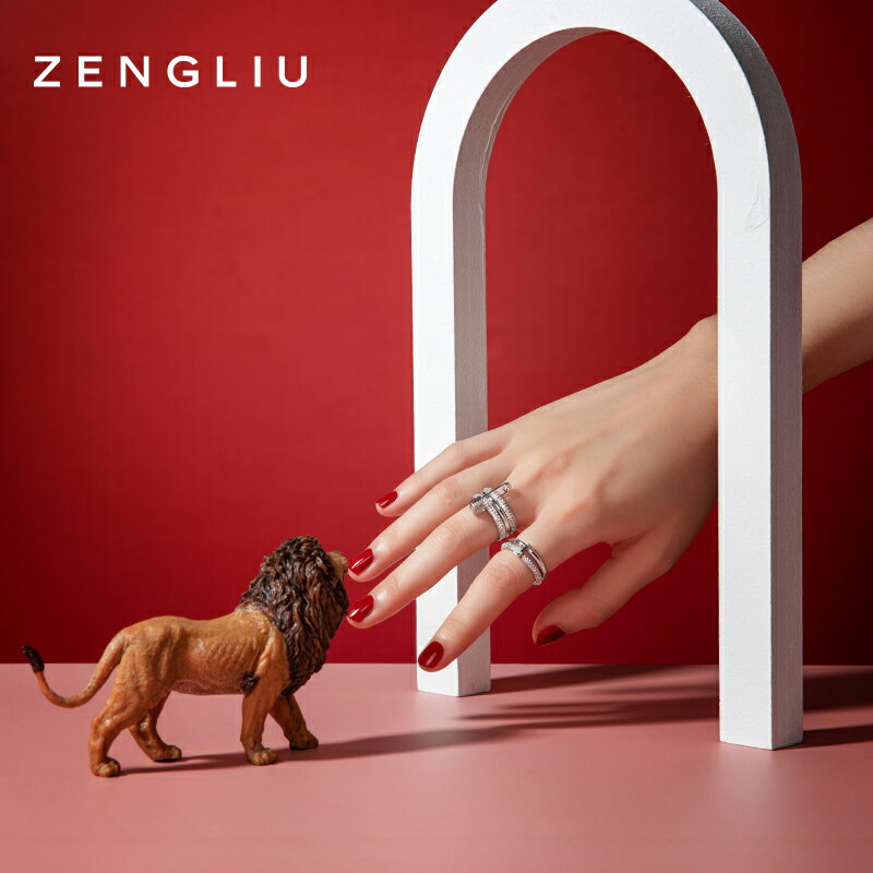 ZEGL日系輕奢別針戒指女ins潮韓版時尚個性指環網紅關節食指戒指