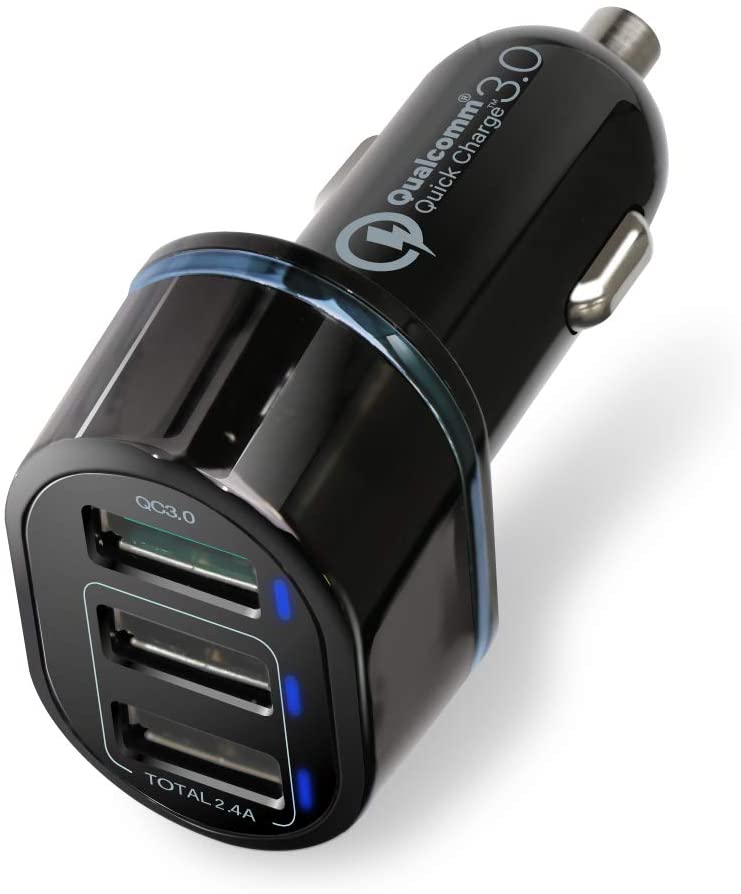 【日本代購】日本製 車載充電器 點煙器插座 30W USB-A ×3 for iPhone / iPad / Android 專用 黑色 EC-DC04BK