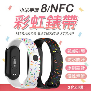 小米手環8/NFC 彩虹色巧克力米 矽膠錶帶 黑白兩款
