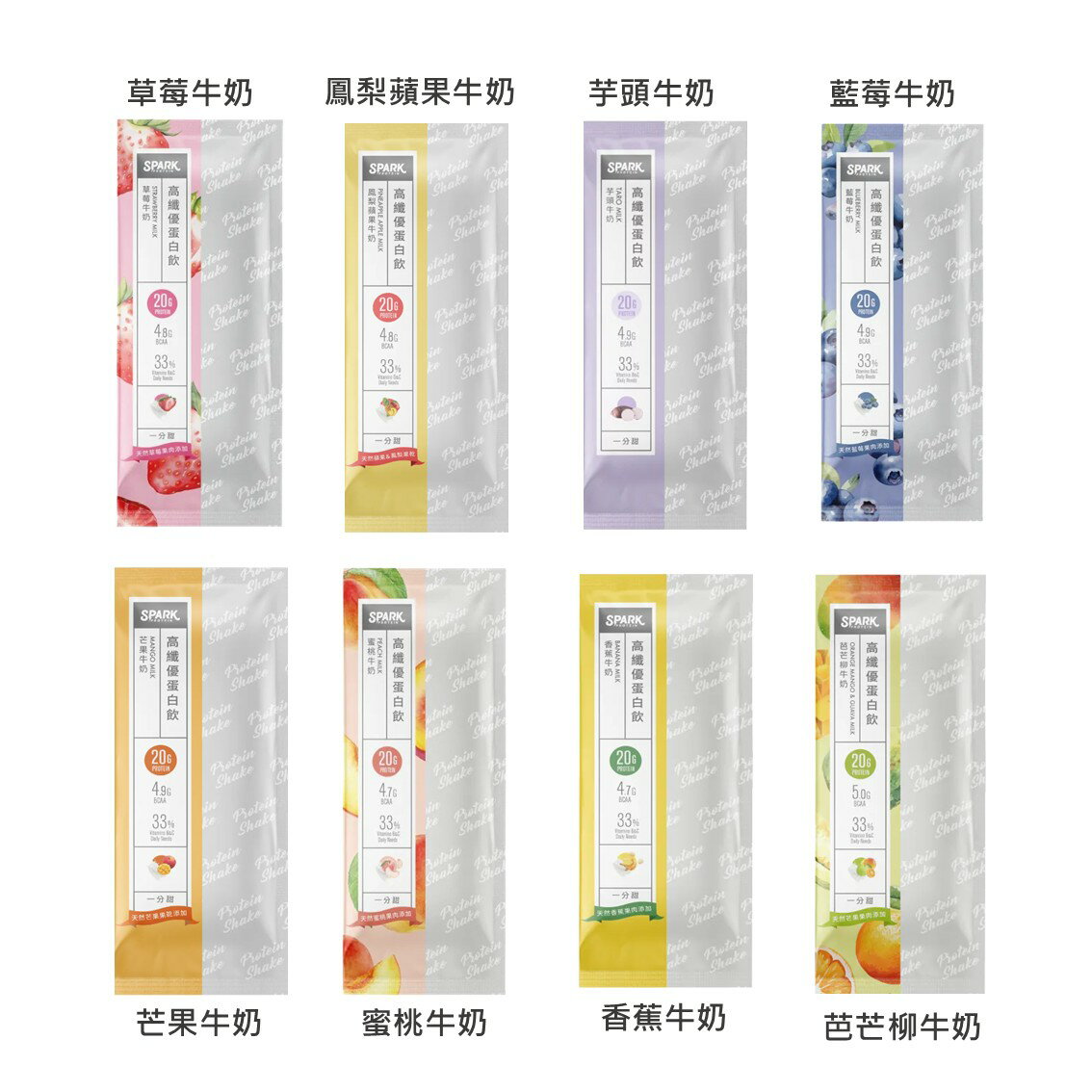 spark protein Spark Shake 高纖優蛋白飲 隨手包 水果系列 藍莓牛奶 芒果牛奶 鳳梨蘋果牛奶 蜜桃牛奶 香蕉牛奶 【立赫藥局】