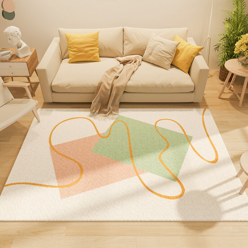 現代北歐風客廳仿羊絨地毯 臥室床邊沙發毯家用茶幾墊大面積腳墊