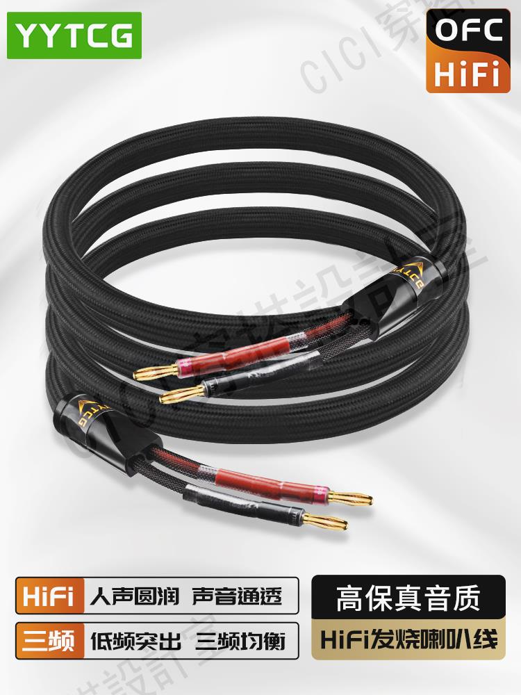 發燒級喇叭線音箱線 專用線HiFi功放CD膽機連接線香蕉頭Y插音響線【亞德機械五金家居】