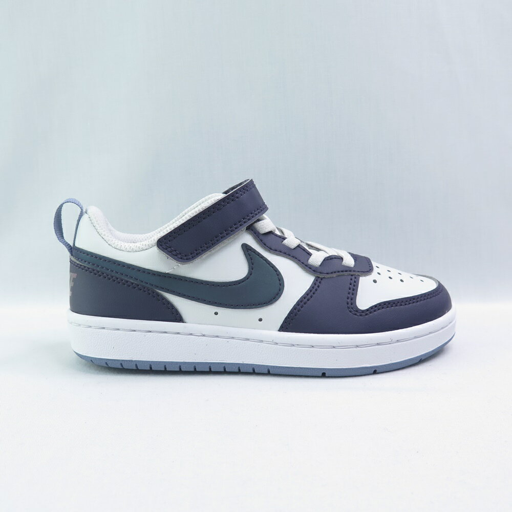 NIKE IB0715001 Court Borough Low 中童 休閒鞋 白/深藍紫【iSport愛運動】