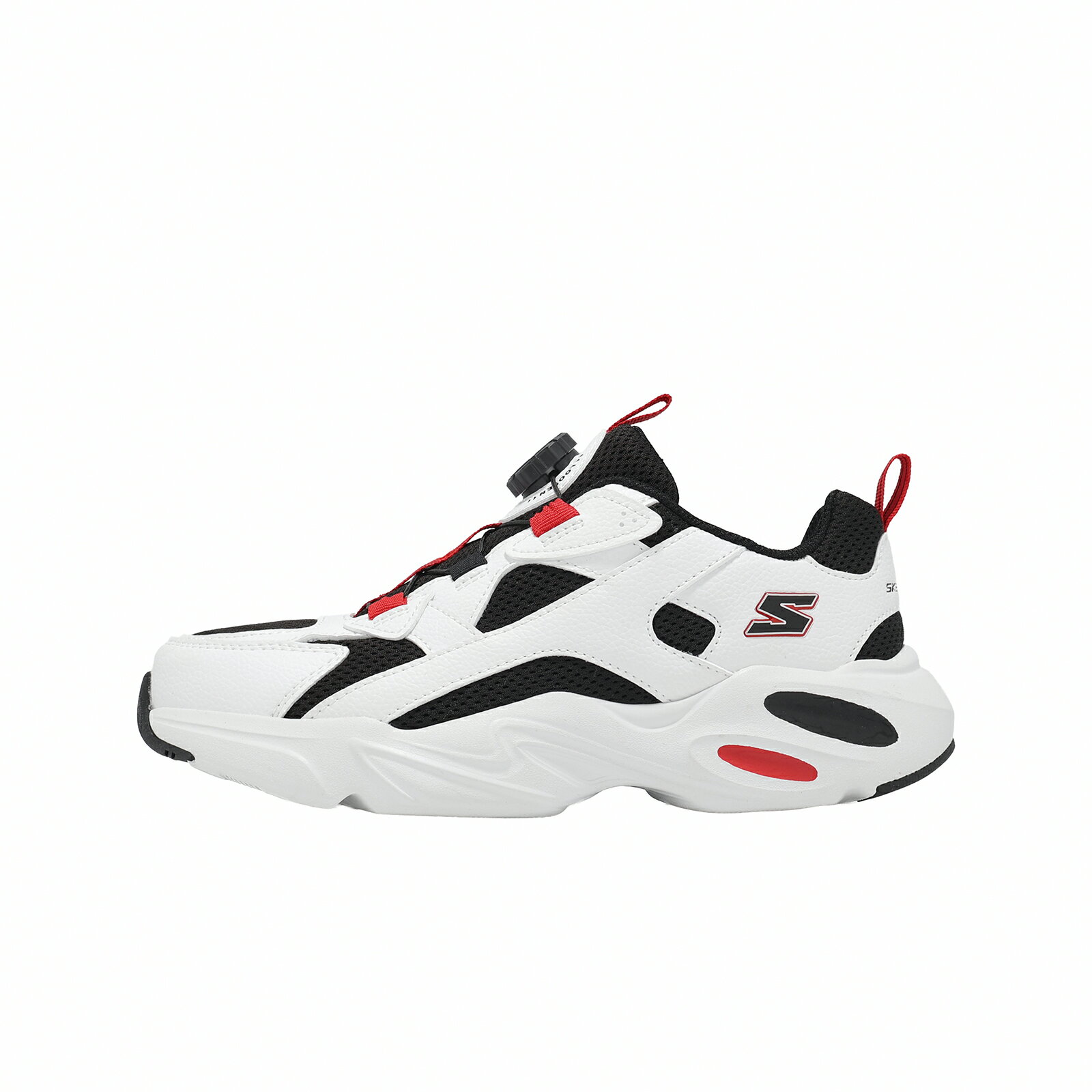 Skechers 休閒鞋 Stamina Airy 中大童 白 黑 旋鈕 復古 老爹鞋 405352LWBKR
