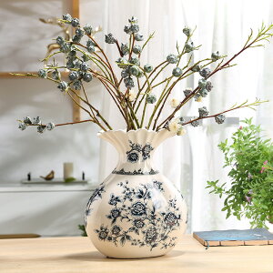 創意陶瓷花瓶新式複古青花瓷瓶客廳裝飾插花瓷器式擺件