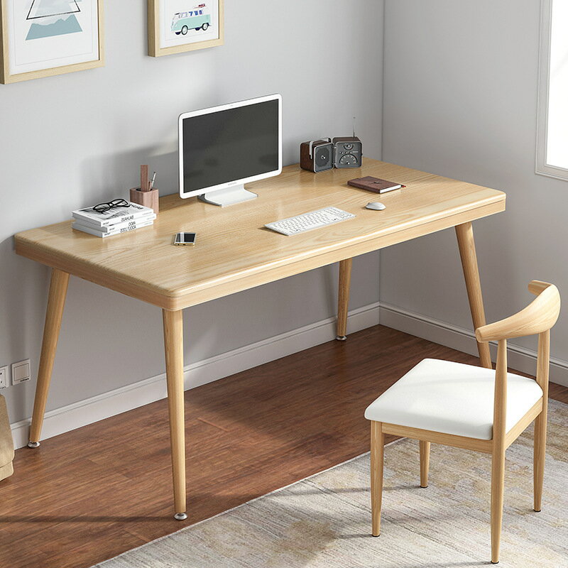 電腦桌臺式家用寫字桌現代簡約書桌鋼木辦公桌臥室簡易桌學習桌子