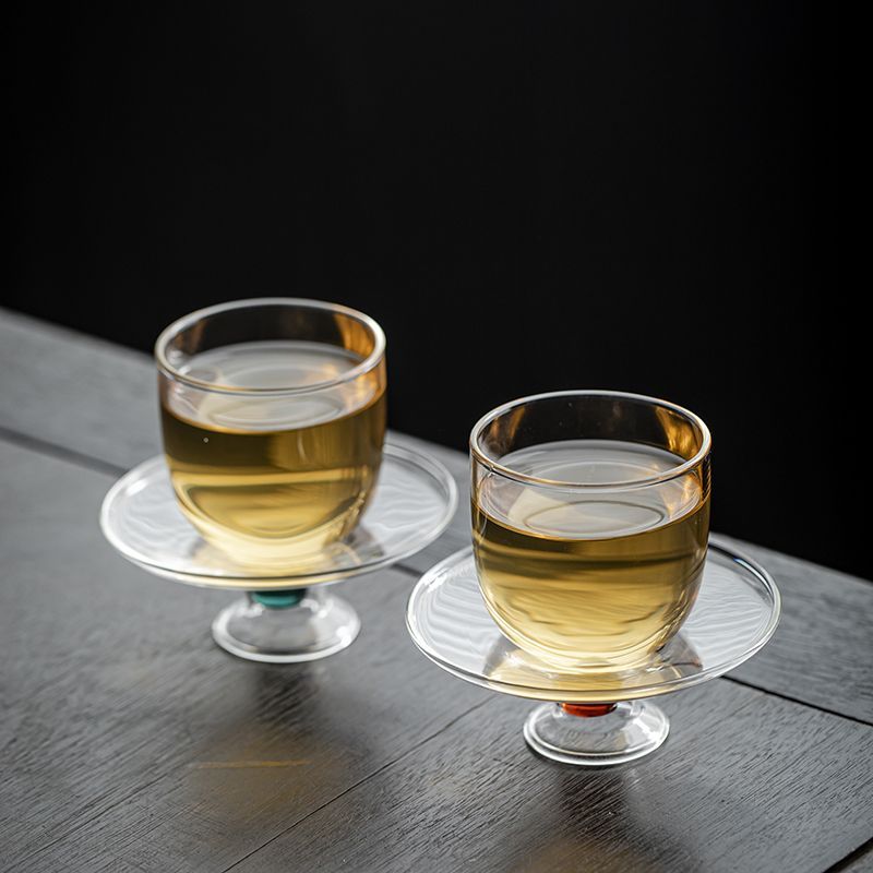 【臺灣公司貨】免運/快速出貨 仿宋復古茶杯中式耐熱透明玻璃主人杯品茗杯茶盞高腳清酒杯