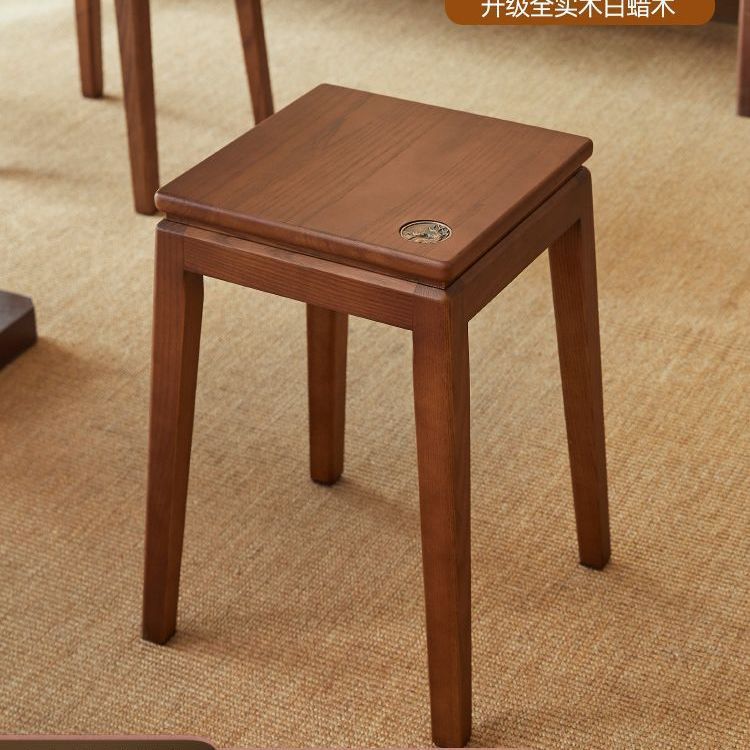 餐椅 餐凳 實木高板凳創意客廳家用高方凳簡約簡約餐桌凳可疊放白蠟木高腳凳