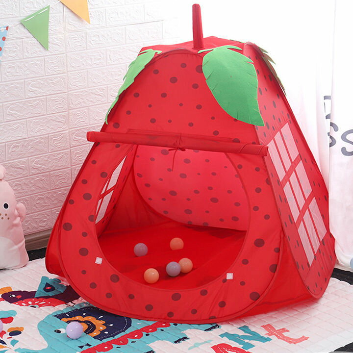 兒童帳篷 兒童室內帳篷卡通草莓梨子蘑菇城堡游戲屋薄紗趣味球池男女孩小窩 林之舍家居