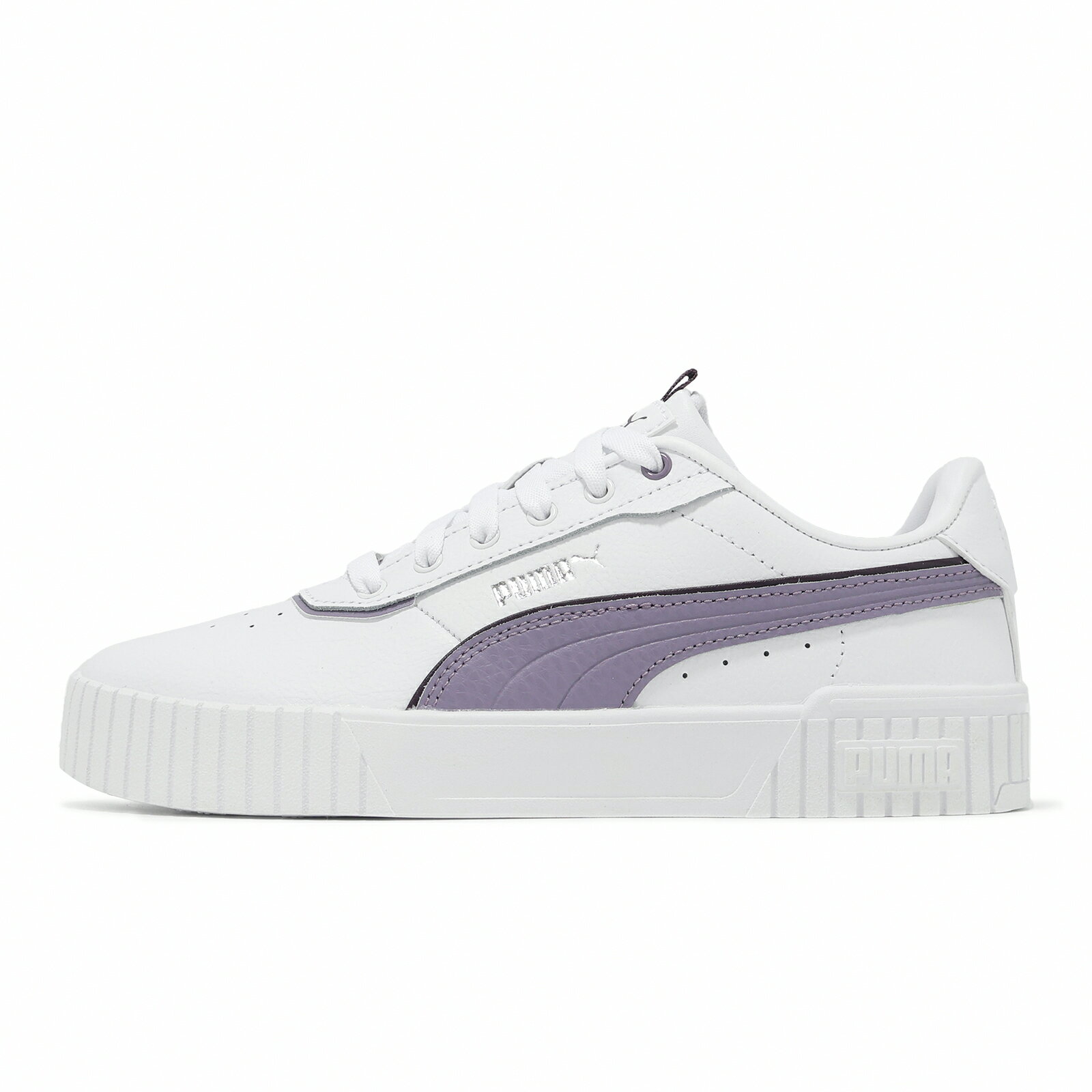 Puma 休閒鞋 Carina 2.0 Lux 女鞋 白 紫 皮革 復古 小白鞋 39501710