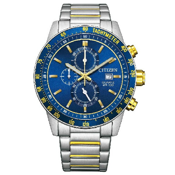 CITIZEN星辰錶 CHRONOGRAPH AN3684-59L 碼錶計時都會時尚不鏽鋼腕錶 藍 44mm｜樂天全館特惠中★指定刷卡回饋10%