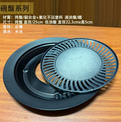 臺灣製造 卡式爐專用 圓形 烤盤 不沾鍋 韓式 烤肉 燒烤 燒肉 韓式烤盤 中秋 露營