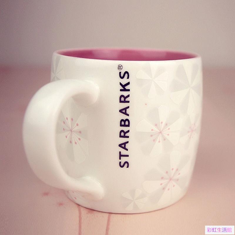 陶瓷水杯粉色櫻花盃馬克杯帶蓋勺咖啡杯子簡約男女早餐杯子咖啡杯時尚新款