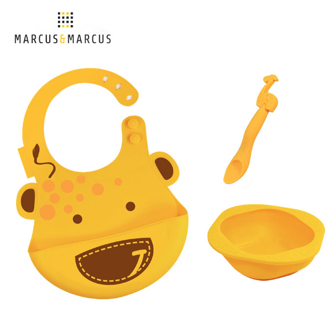 【加拿大 Marcus & Marcus】動物樂園餵食禮盒組 - 長頸鹿(黃)