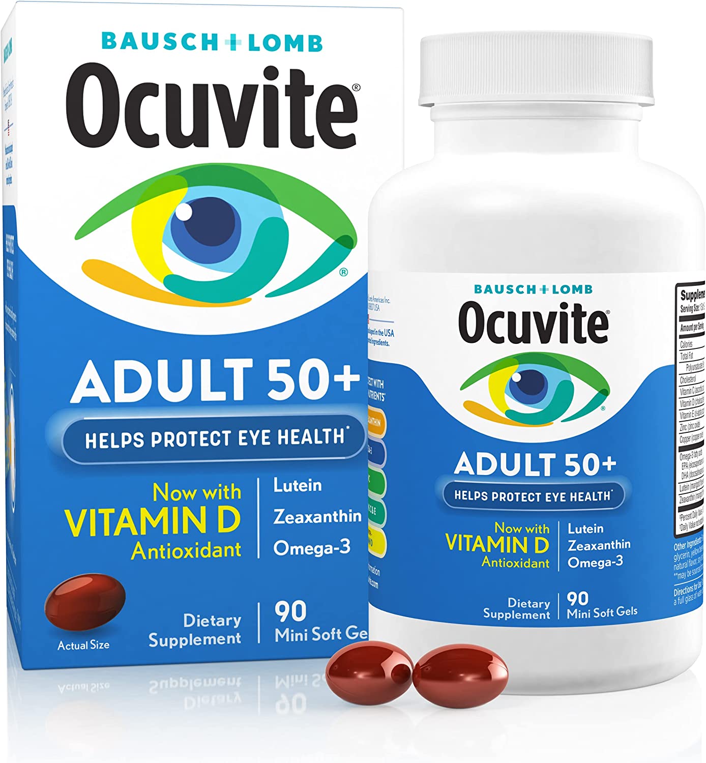 博士倫 Ocuvite 50歲以上成人護眼/葉黃素/金盞花 Omega 3 90顆