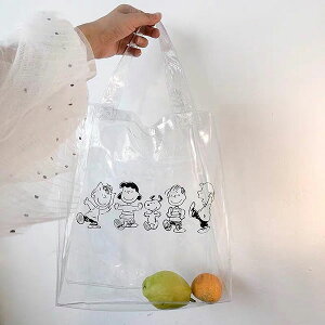 史努比 透明 手提袋 包包 小包 購物袋 海灘包 防水 可愛 卡通 果凍包 史奴比 韓國 正韓 ANNA S.199