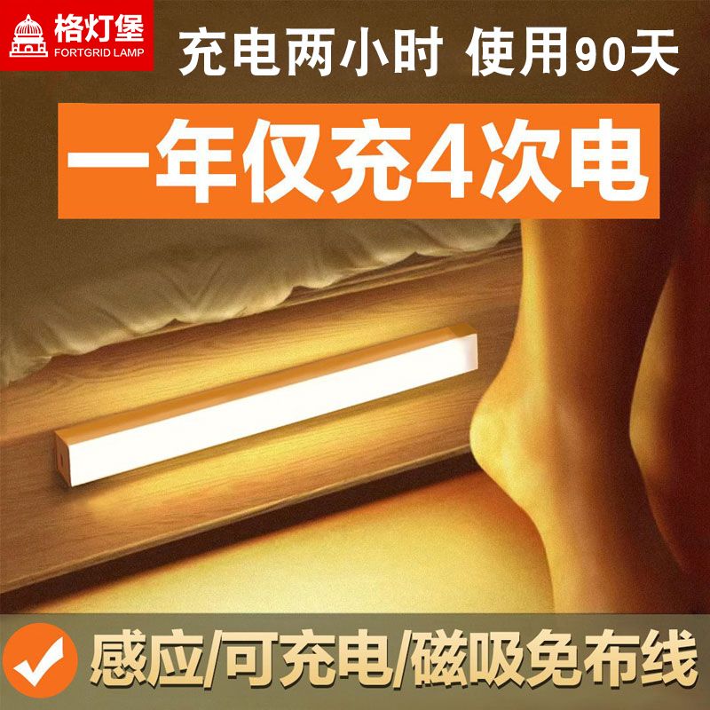 工廠現貨 【附發票】免運 鏡前燈 人體感應燈 智慧燈 感應燈 格燈堡 LED智慧人體感應燈帶無線充電磁吸感應燈人走燈滅小夜燈特惠/快速出貨 開立發票 全館八折 h1031