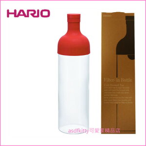 asdfkitty*特價 HARIO 日本製-紅色酒瓶造型玻璃冷泡壺-750ML-泡紅茶.綠茶.花茶.水果茶