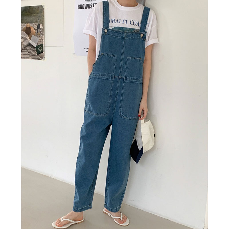 ANNAS 正韓牛仔吊帶褲 寬鬆牛仔褲 連身牛仔褲 7