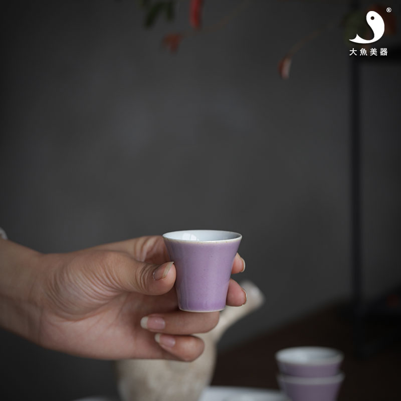大魚美器鳳凰單叢品茗杯茶杯景德鎮陶瓷純手工小容量單杯家用杯子1入