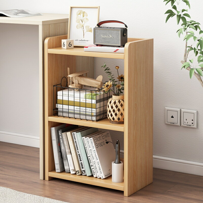 書桌旁小書架可移動儲物簡約小型帶輪現代置物架臥室多功能收納柜