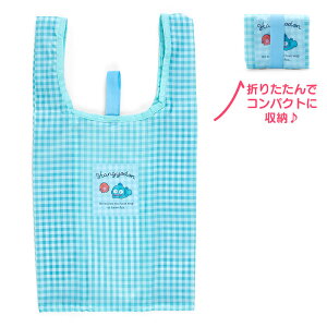 asdfkitty*人魚漢頓格紋 購物袋/防潑水可折疊收納手提袋-sanrio正版