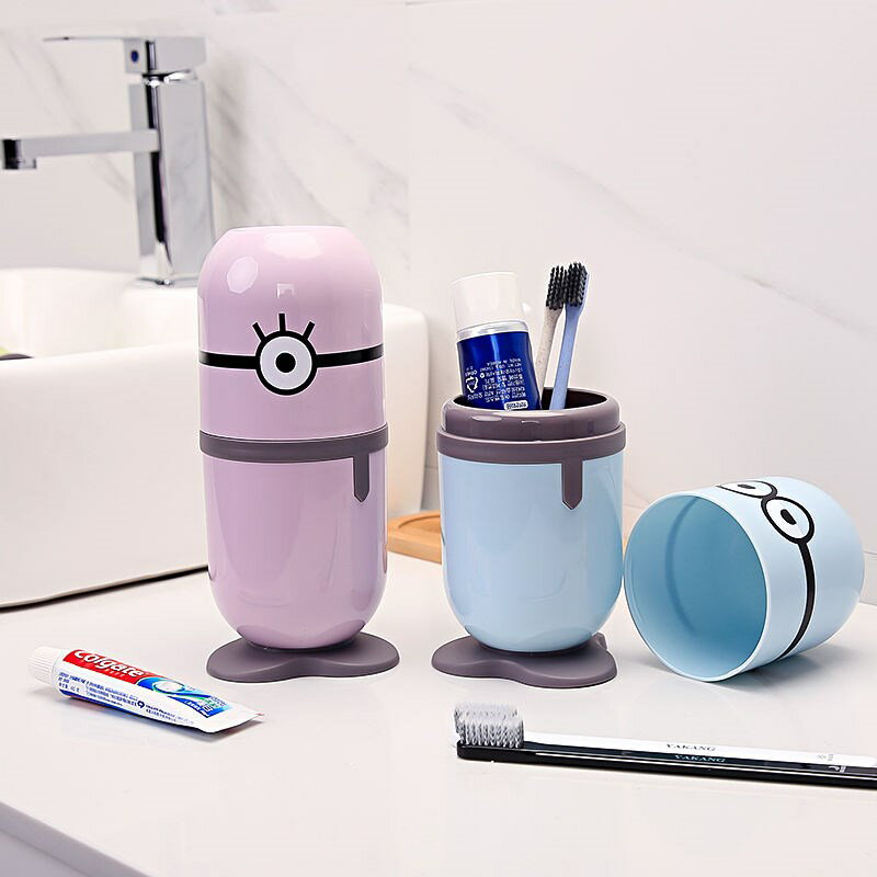 。兒童旅行洗漱杯牙杯牙刷收納盒卡通可愛漱口杯刷牙杯牙刷盒便攜