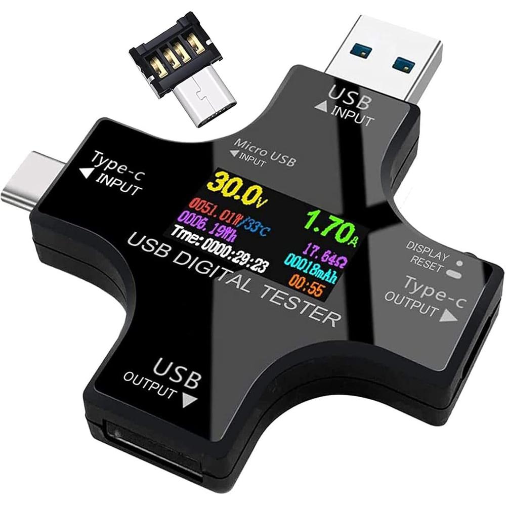 【日本代購】Makerfire USB-C 電壓電流檢測器｜TFT 彩色顯示｜電壓｜電流｜電阻｜溫度｜容量測試｜QC2.03.0 支援