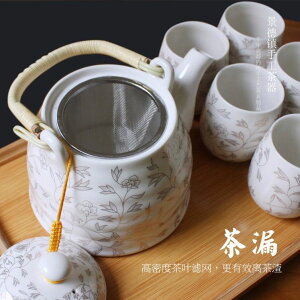 茶壺 加強版景德鎮陶瓷功夫茶具整套裝特價提梁壺水壺家用茶壺茶杯托盤-快速出貨