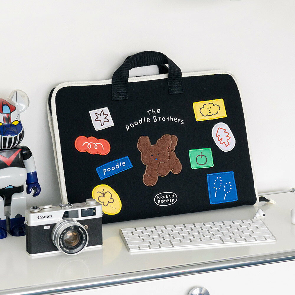 韓國文創Romane早午餐兄弟筆電包 平板保護包 電腦包 手提電腦包 | 15吋筆電包 手提電腦保護 - 韓國平板收納包 15吋筆電包 手提筆電包 15吋電腦包 韓國代購 15吋平板包 手提電腦包 手提平板包 韓國文創 狗狗 貴賓狗 Romane 早午餐兄弟 韓貨 熱銷商品 文創 Brunchbrother