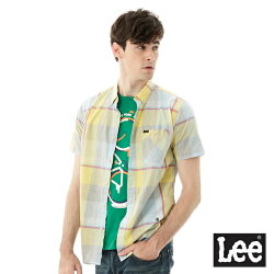 Lee 格紋短袖襯衫/RG -男款(黃藍格子)