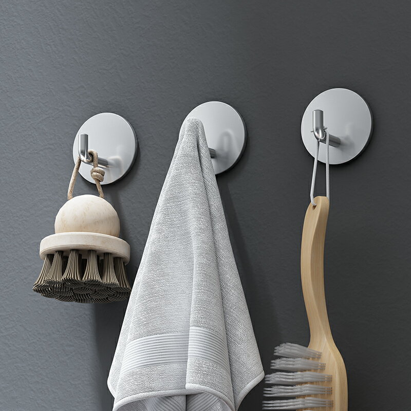 易柏 免打孔 不銹鋼 單鉤浴室 衛生間 壁掛 鉤廚房 單個鉤掛衣鉤強力粘膠