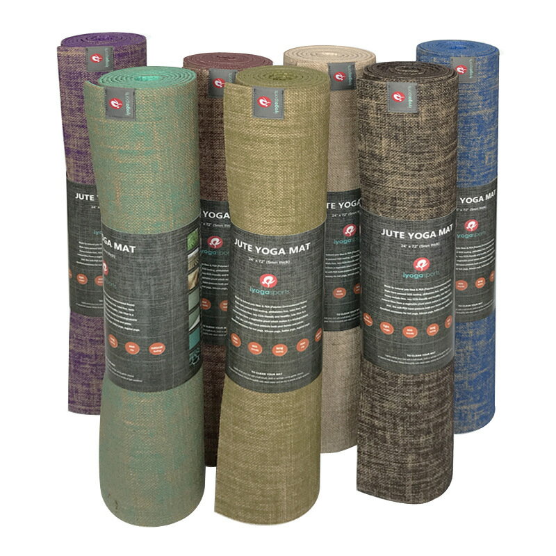 亞麻墊Natural jute yoga mat環保天然黃麻布瑜伽健身墊可定
