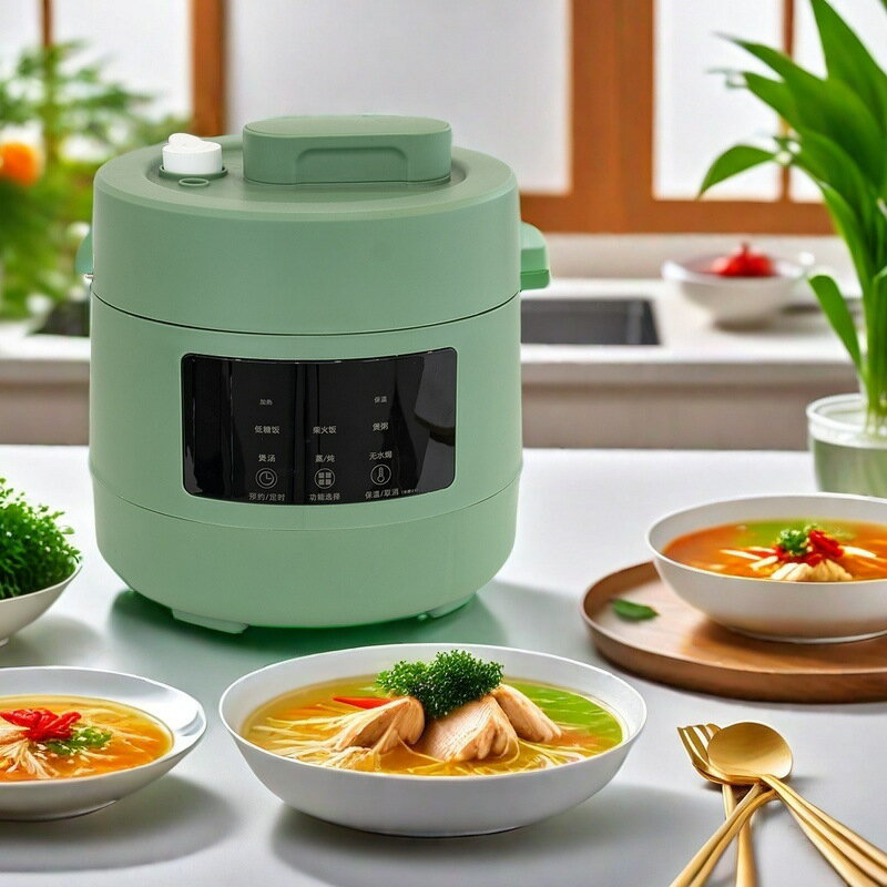 跨境爆款迷你2L宿舍家用多功能煲湯燉鍋煮高壓力鍋電飯煲智慧【宜家良品百貨】
