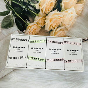 BURBERRY HER 四入小香水禮盒 HER 淡香精/HER 淡香水/倫敦之夢淡香精｜全店$199免運