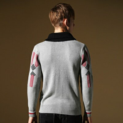 針織外套長袖針織衫-獨特圖案造型設計男外套73ik69【獨家進口】【米蘭精品】 2