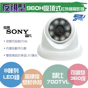 昌運監視器 類比 700TVL/960H /吸頂式紅外線夜視型攝影機【全壘打★APP下單跨店最高20%點數回饋!!】