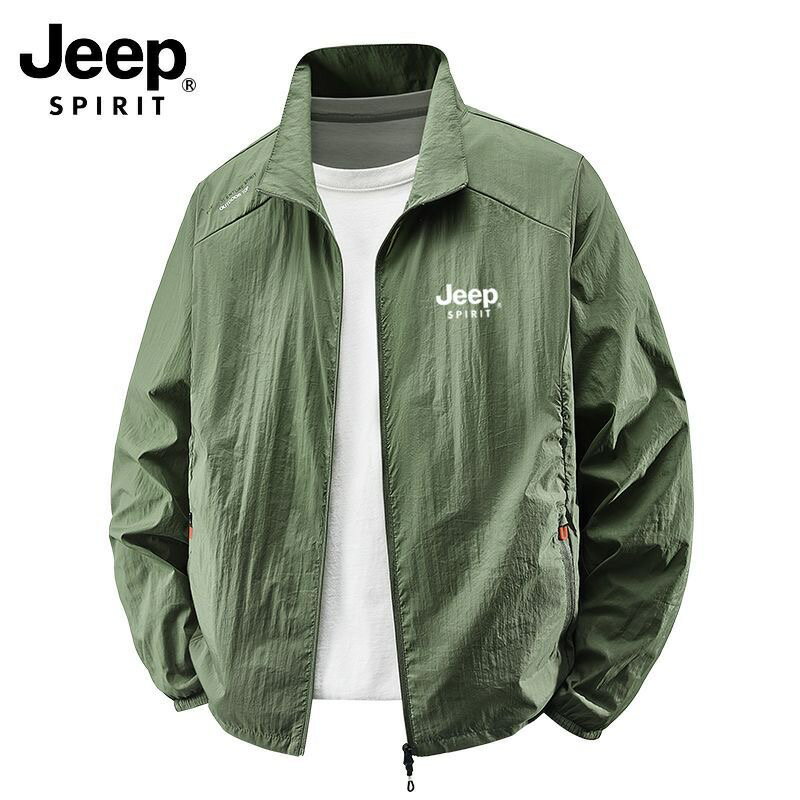JEEP吉普防曬服男外套防紫外線夏季寬鬆防曬衣立領超薄夾克皮膚衣