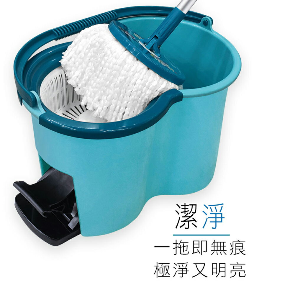 家簡塵除 新雙驅動旋轉拖把組(1拖1桶1布) 2