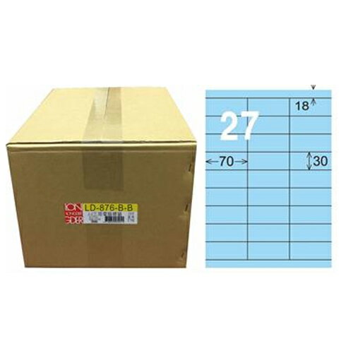 【龍德】A4三用電腦標籤 30x70mm 淺藍色1000入 / 箱 LD-876-B-B