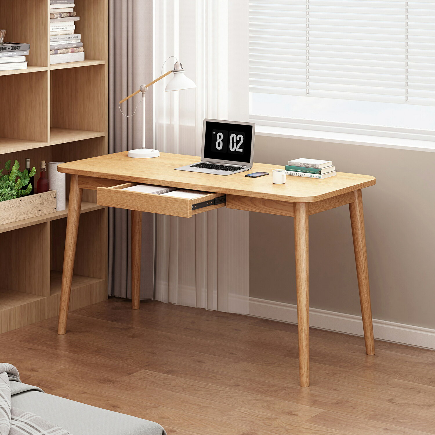 全實木書桌原橡木寫字桌椅組合臥室家用小學生電腦桌兒童學習桌子