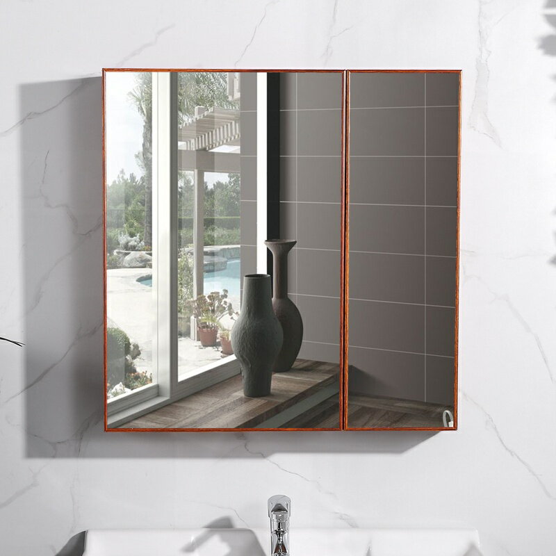 【破損包賠免運】 簡約鋁合金鏡柜浴室鏡箱 太空鋁浴室鏡櫃 掛牆式鏡面櫃 衛浴鏡箱