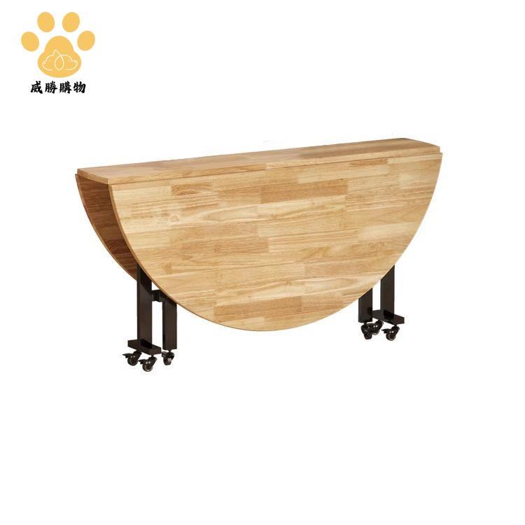限時減免！折疊桌 實木桌 餐桌椅 桌椅 實木折疊桌小戶型家用可移動創意折疊餐桌家庭聚會10人吃飯大圓桌