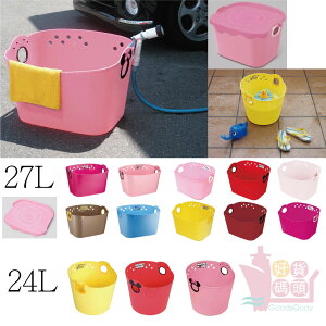 日本製錦化成迪士尼大型軟式收納籃27L/24L｜塑膠置物籃玩具置物箱方形圓形專用蓋米奇米妮維尼史迪奇KITTY