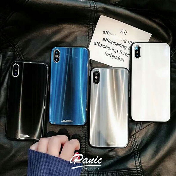 【超取免運】iPhoneX 金屬拉絲質感 玻璃手機殼 iPanic 拉絲 玻璃質感 軟邊手機殼 手機殼 iphonex手機殼