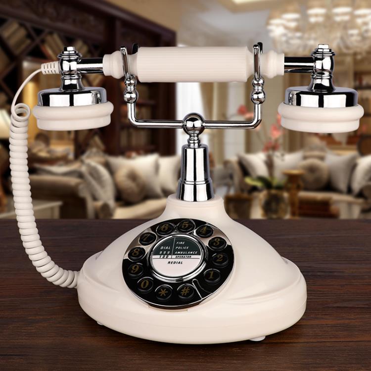 歐式仿古電話機座機家用辦公固定電話老式按鍵復古一鍵重撥電話