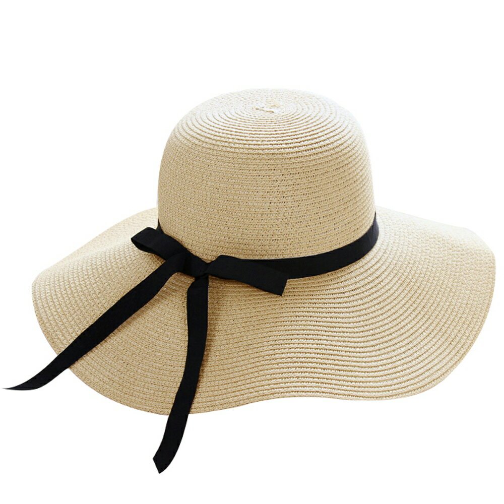 ✤宜家✤時尚夏日遮陽草帽 可折疊沙灘遮陽帽13