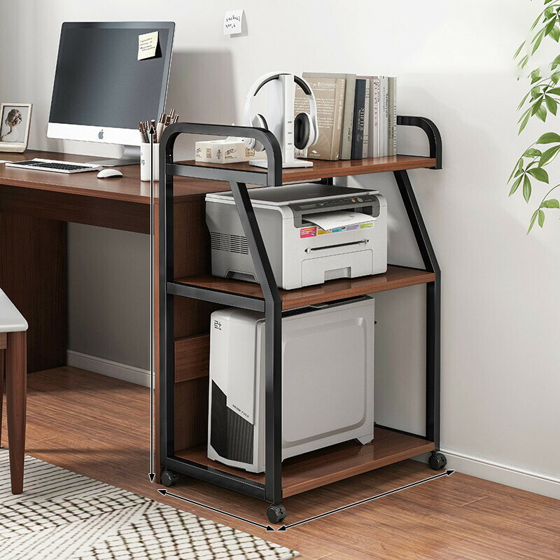 打印機置物架可移動帶輪電腦主機托架辦公室簡易多層收納儲物架子限定