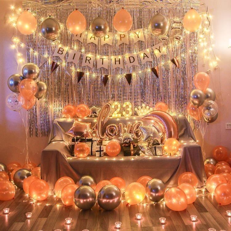多種規格任選 成人生日氣球生日蠟燭裝飾求婚布置套餐生日派對 網紅臥室布置line ID：kkon10