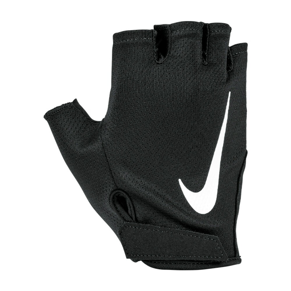 【NIKE耐吉】女用健身重訓舉重半指手套-黑色(N1012314091 / HQ4710091) 防滑止汗透氣孔洞 單車自行車健力適用 重量訓練 W GYM ESSENTIAL 2.0